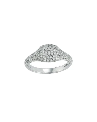 Nephora 14k 0.65 Ct. Tw. Diamond Signet Ring In Metallic