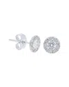 Nephora 14k 0.90 Ct. Tw. Diamond Halo Stud Earrings In Metallic