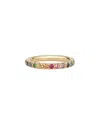 Nephora 14k 0.91 Ct. Tw. Rainbow Sapphire Rainbow Eternity Ring