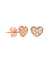 Nephora 14k Rose Gold 0.12 Ct. Tw. Diamond Heart Studs