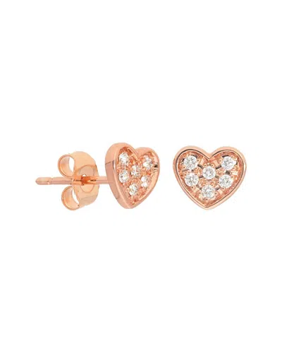 Nephora 14k Rose Gold 0.12 Ct. Tw. Diamond Heart Studs