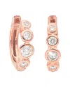 Nephora 14k Rose Gold 0.26 Ct. Tw. Diamond Graduated Plain Huggie Hoops