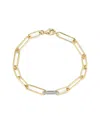 Nephora 14k Two-tone 0.24 Ct. Tw. Diamond Paperclip Bracelet