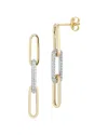Nephora 14k Two-tone 0.48 Ct. Tw. Diamond Paperclip Studs