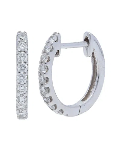 Nephora 14k White Gold 0.18 Ct. Tw. Diamond Hoops In Metallic