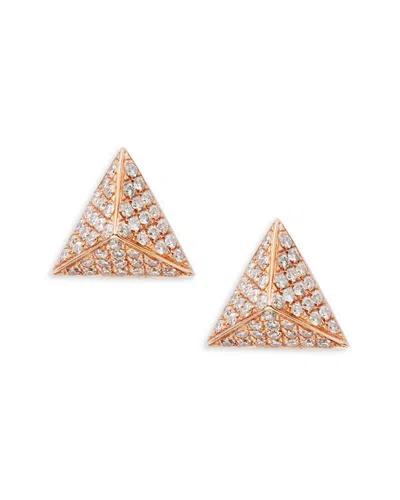 NEPHORA NEPHORA PAVE DIAMOND PYRAMID 14K ROSE GOLD STUDS