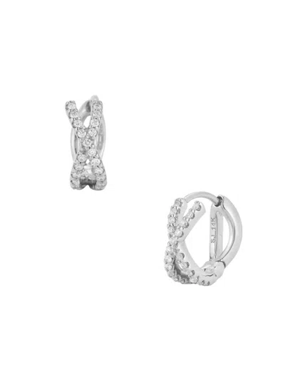 Nephora Women's 14k White Gold & 0.13 Tcw Diamond Huggie Earrings