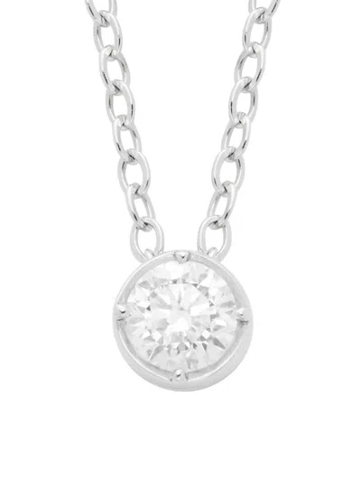 Nephora Women's 14k White Gold & 0.16 Tcw Bezel Solitaire Diamond Necklace