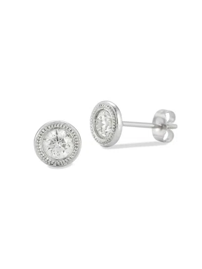 Nephora Women's 14k White Gold & 1 Tcw Diamond Milgrain Stud Earrings