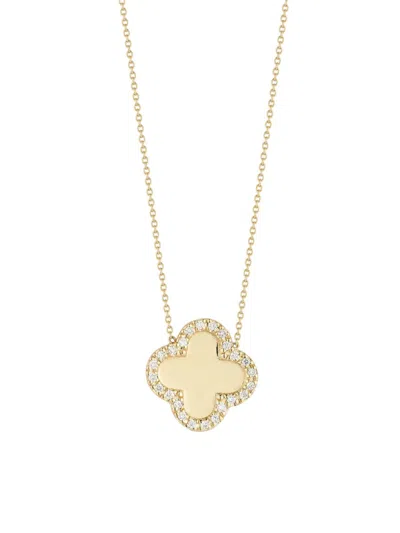 Nephora Women's 14k Yellow Gold & 0.07 Tcw Diamond Clover Necklace