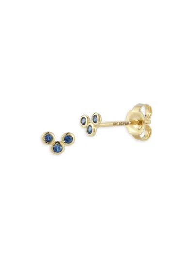 Nephora Women's 14k Yellow Gold & 0.09 Tcw Sapphire Stud Earrings