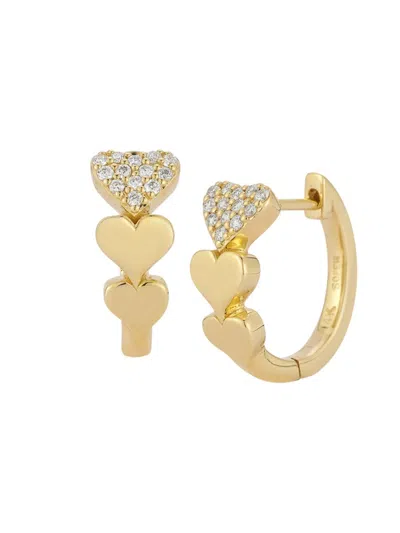 Nephora Women's 14k Yellow Gold & 0.13 Tcw Diamond Huggie Hoop Earrings