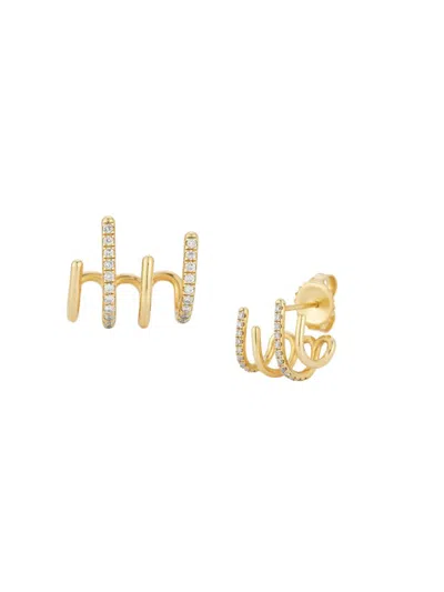 Nephora Women's 14k Yellow Gold & 0.21 Tcw Diamond Cuff Earrings