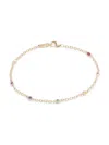 NEPHORA WOMEN'S 14K YELLOW GOLD & BEZEL RAINBOW SAPPHIRE STATION BRACELET