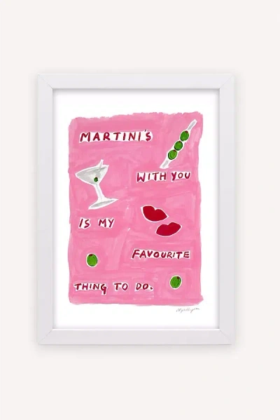 Nephthys Illustrated Martinis With You Wall Art In Pink