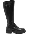 Nero Giardini 40mm Buckle-detail Leather Boots In Black