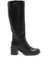 Nero Giardini 60mm Buckle-detail Block-heel Boots In Black