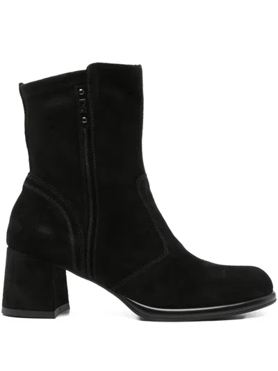 Nero Giardini 60mm Suede Block-heel Boots In Black