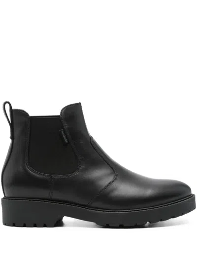 Nero Giardini Elastic-panelled Leather Boots In Black