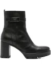 Nero Giardini Buckle-strap Ankle Boots In Black