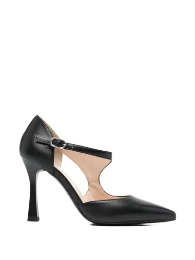 Nero Giardini Buckle-strap Leather Pumps In Black