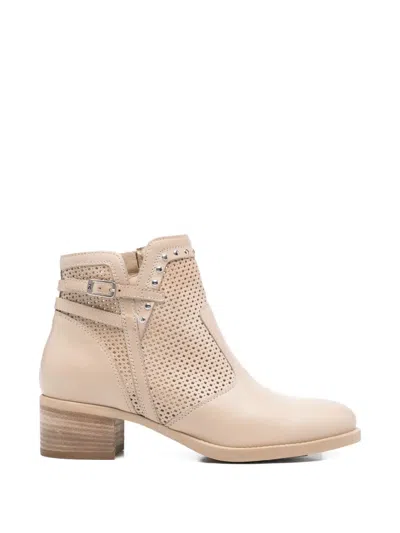Nero Giardini Buckle Studded Boots In Pink