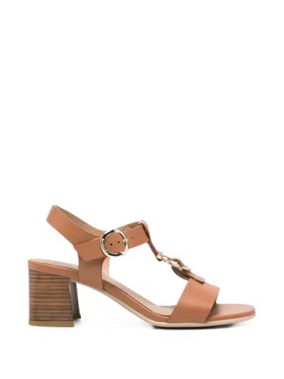 Nero Giardini Buckle-fastening Leather Sandals In Animal Print