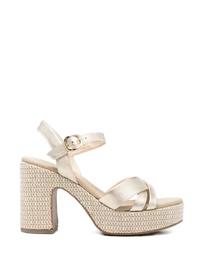 Nero Giardini Crossover-strap Sandals In Gold