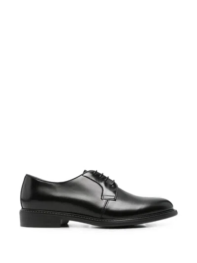 Nero Giardini Diana Lace-up Leather Derby Shoes In Black