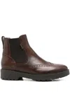 Nero Giardini Elastic-panel Leather Boots In Brown