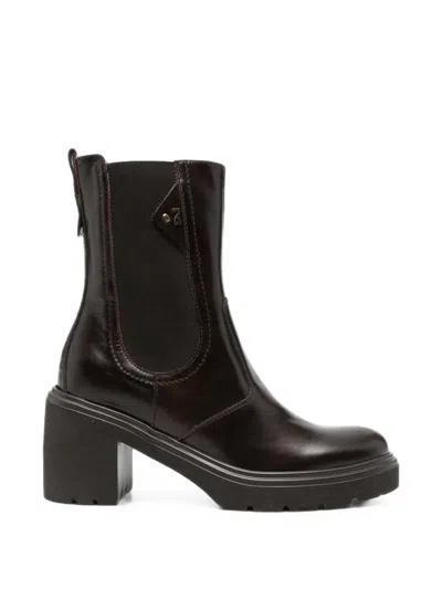Nero Giardini Elasticated Side-panel Ankle Boots In Brown
