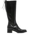 Nero Giardini Lace-up Leather Boots In Black