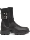 Nerogiardini Leather Logo-strap Chelsea Booties In Black