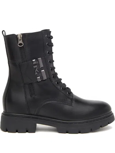 Nero Giardini Leather Ankle Boots In Black