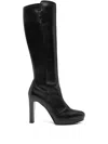 Nero Giardini Leather Knee-high Boots In Animal Print