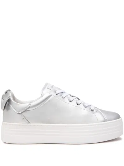 Nero Giardini Leather Sneakers In Grey