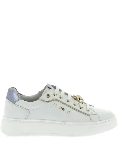 Nero Giardini Leather Sneakers In White