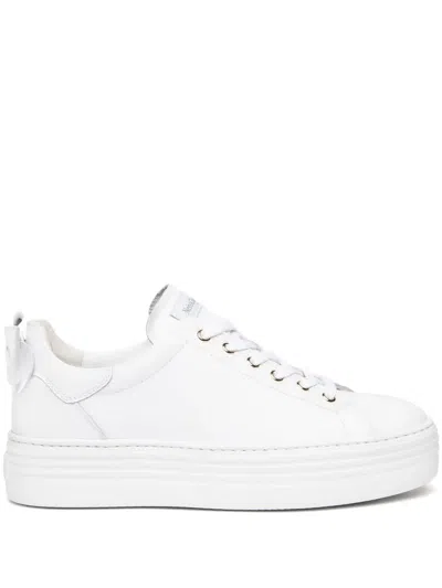 Nero Giardini Leather Sneakers In White