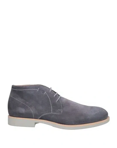 Nero Giardini Man Ankle Boots Slate Blue Size 11 Leather