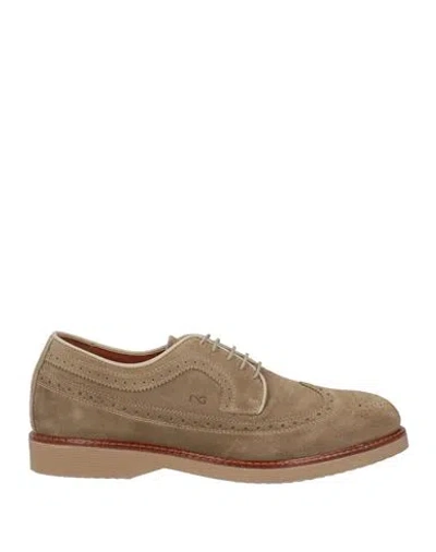 Nero Giardini Man Lace-up Shoes Khaki Size 9 Leather
