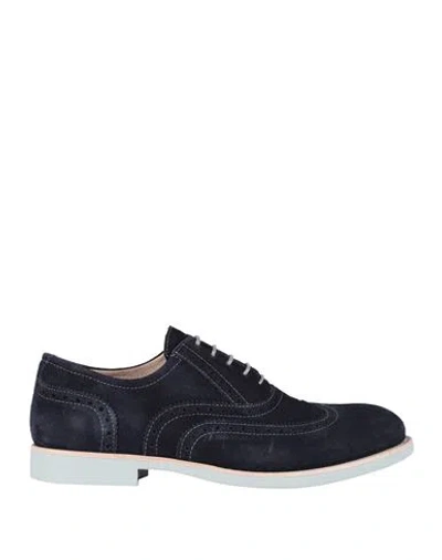 Nero Giardini Man Lace-up Shoes Midnight Blue Size 7 Leather