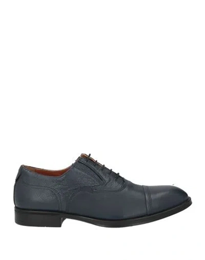 Nero Giardini Man Lace-up Shoes Midnight Blue Size 6 Leather
