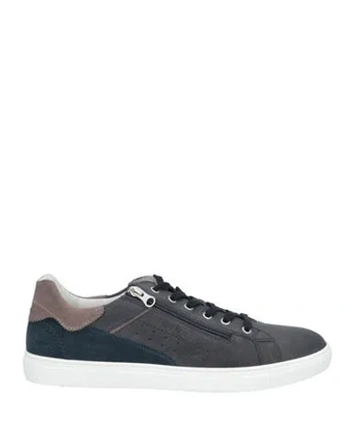Nero Giardini Man Sneakers Steel Grey Size 11 Leather In Gray