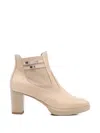 Nero Giardini Perforated Strap Boots In Neutral