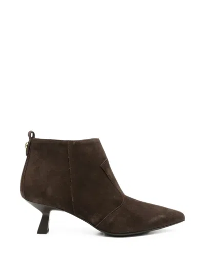 Nero Giardini Pointed-toe Suede Ankle Boots In Brown