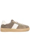 Nero Giardini Stripe Suede Sneakers In Neutral