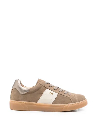 Nero Giardini Suede Stripe-detail Sneakers In Brown