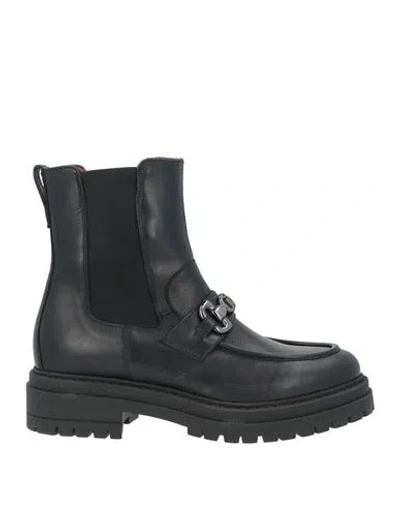 Nero Giardini Woman Ankle Boots Black Size 5 Leather, Elastic Fibres