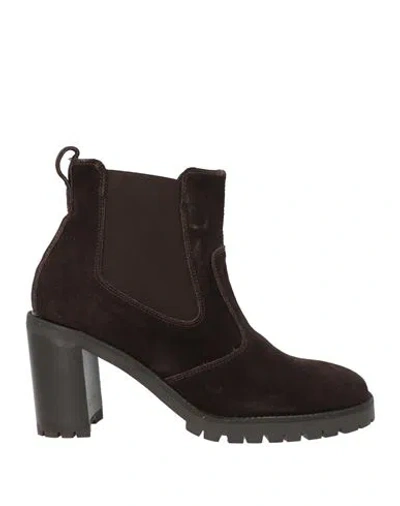Nero Giardini Woman Ankle Boots Brown Size 10 Leather