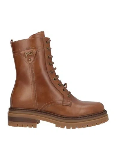 Nero Giardini Woman Ankle Boots Brown Size 5 Leather In Multi